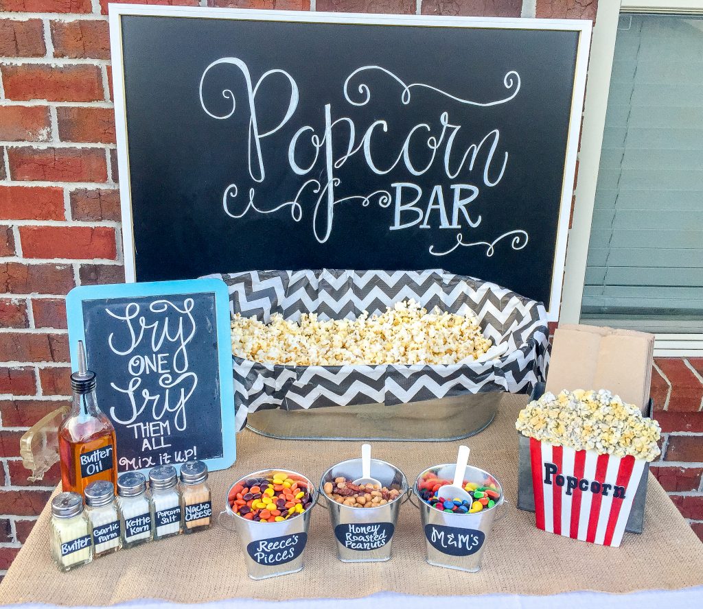 Backyard Baby-Que Gender Reveal Party. Vintage BBQ party. Popcorn bar.