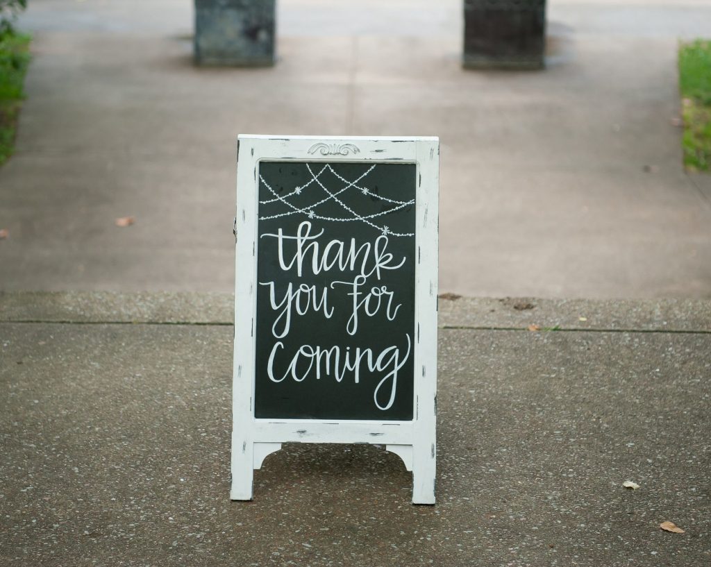 Handlettered chalkboard signs. Wedding chalkboard signs. Thank you for coming chalkboard sign for wedding ceremony or reception. Wedding reception chalkboard sign. Wedding ceremony chalkboard sign.