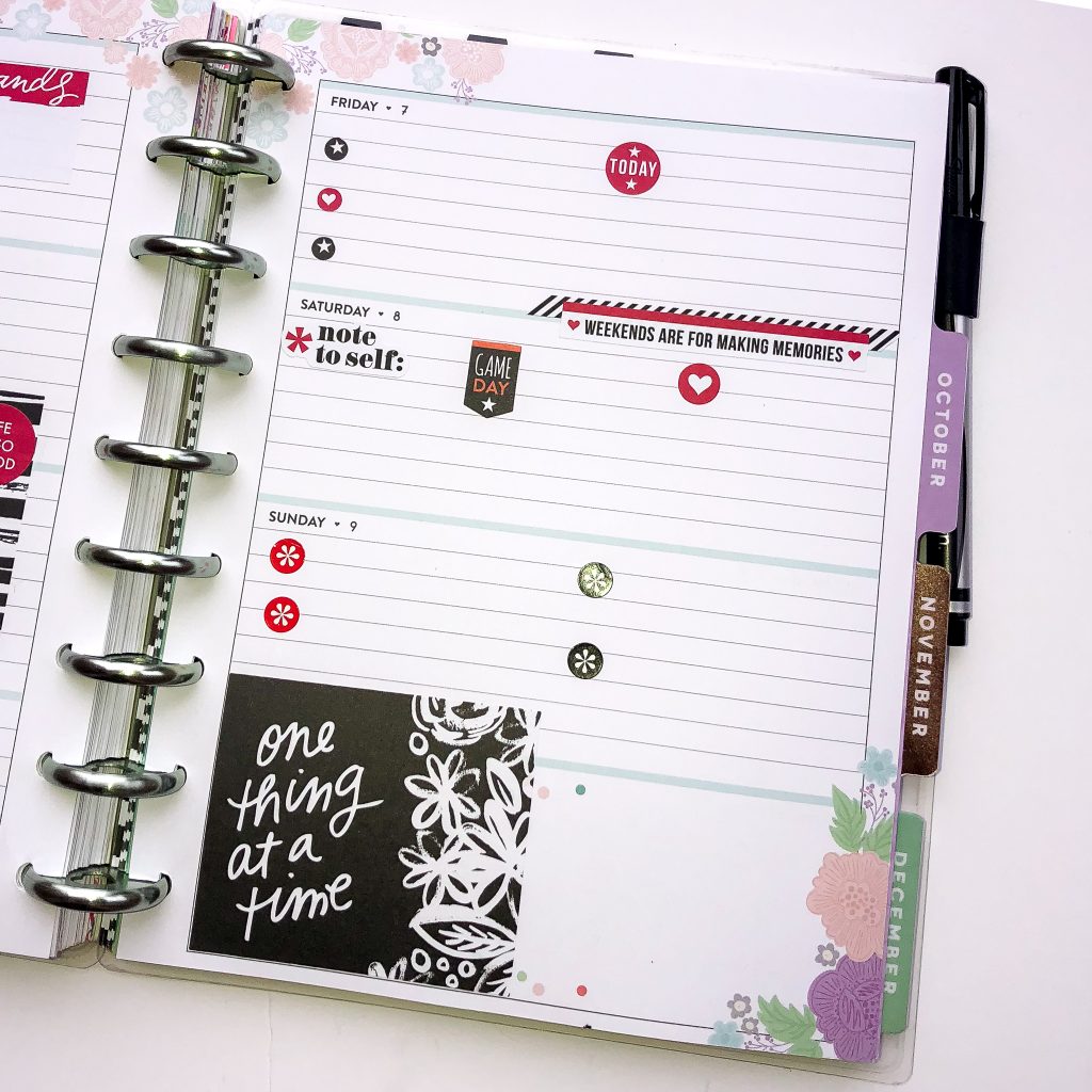 Happy Planner spreads for the month of September. Monthly Happy Planner layout. Horizontal weekly Happy Planner layout