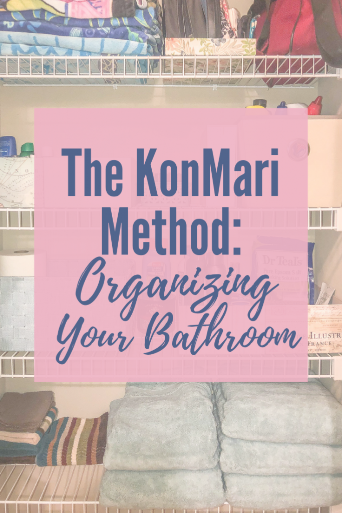 KonMari Method of organizing your bathroom in the komono category. Tidying up your bathroom cabinet and bathroom closet using the KonMari Method. Declutter your bathroom