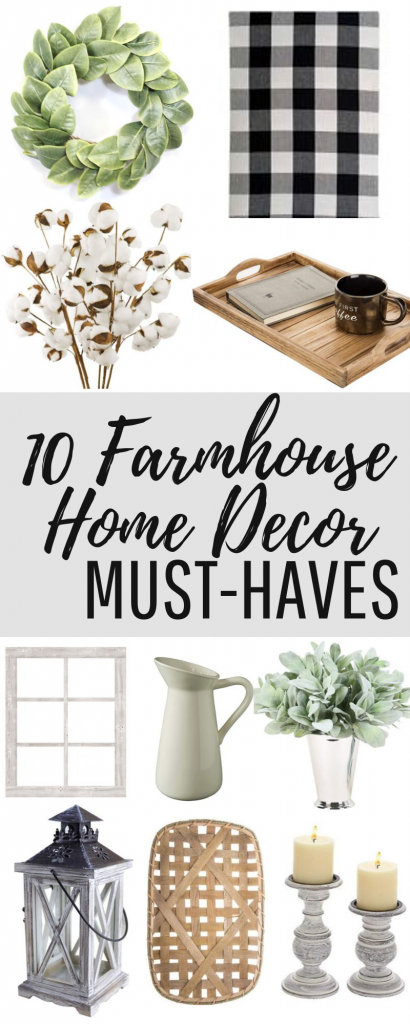 Farmhouse home decor must-haves. Fixer Upper inspired farmhouse home decor. Farmhouse decor staples